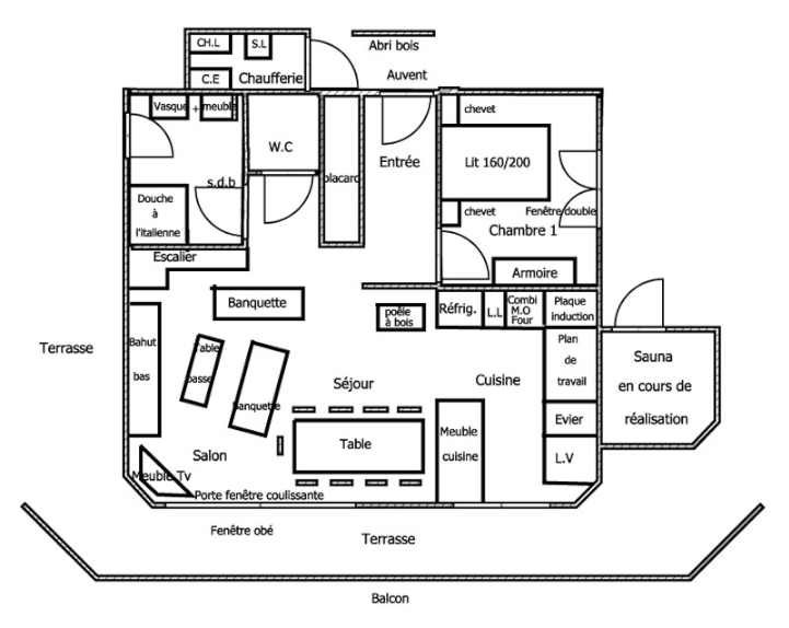 Chalet des Houssots - Plan RDC - Vosges Bussang