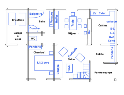 Chalet des Mazieres - Plan RDC - Bussang Vosges