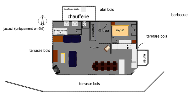 Chalet des Houssots - Plan RDC - Vosges Bussang